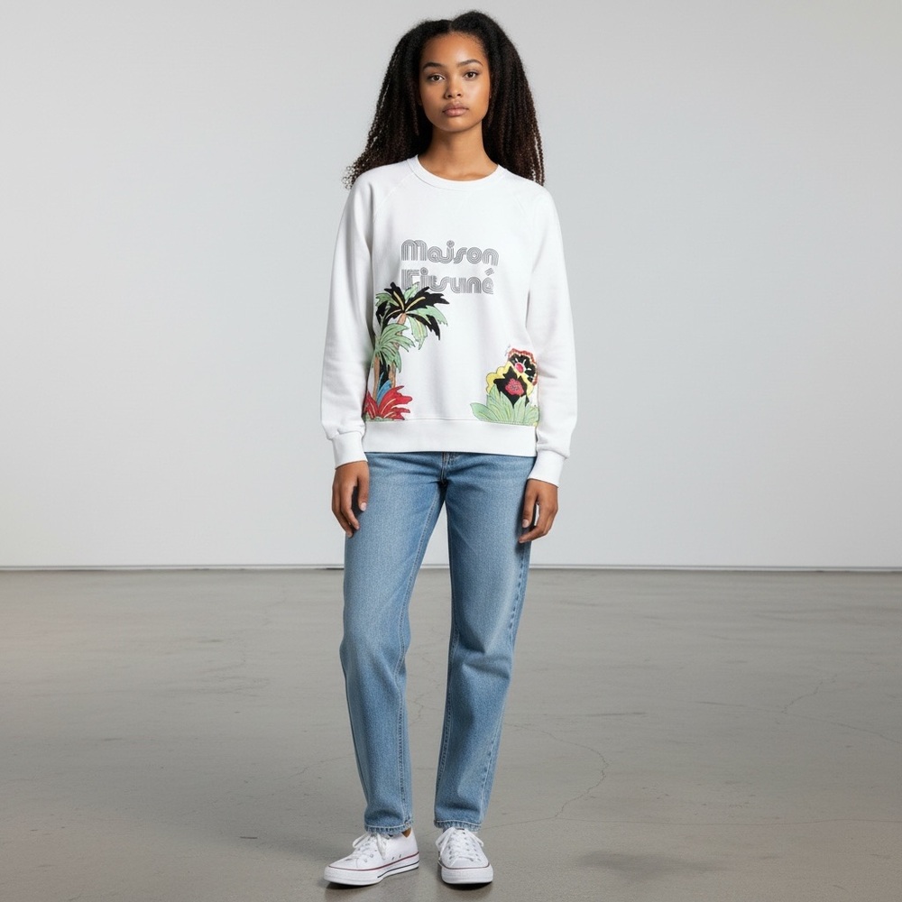 MAISON KITSUNE John Alcorn x Maison Kitsuné for Design Miami Sweatshirt White L